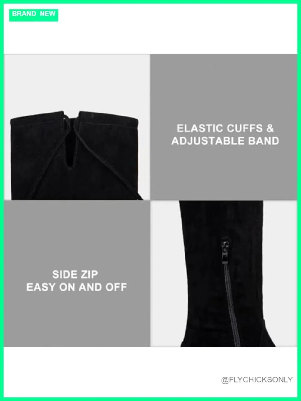 Synthetic Suede Over the Knee Flat Boots Thigh High Tall Side Zip